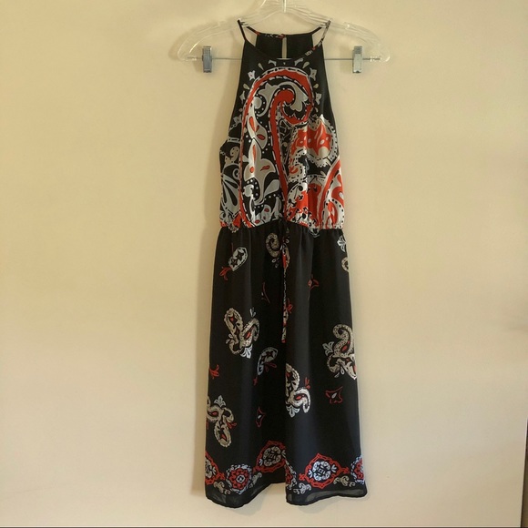 LOFT Dresses & Skirts - LOFT Petite Black Paisley Halter Midi Dress